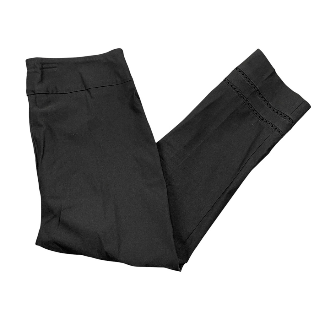 Soft Surroundings Petite Large Black Pull On Pants Cut Out Leg‎ Design